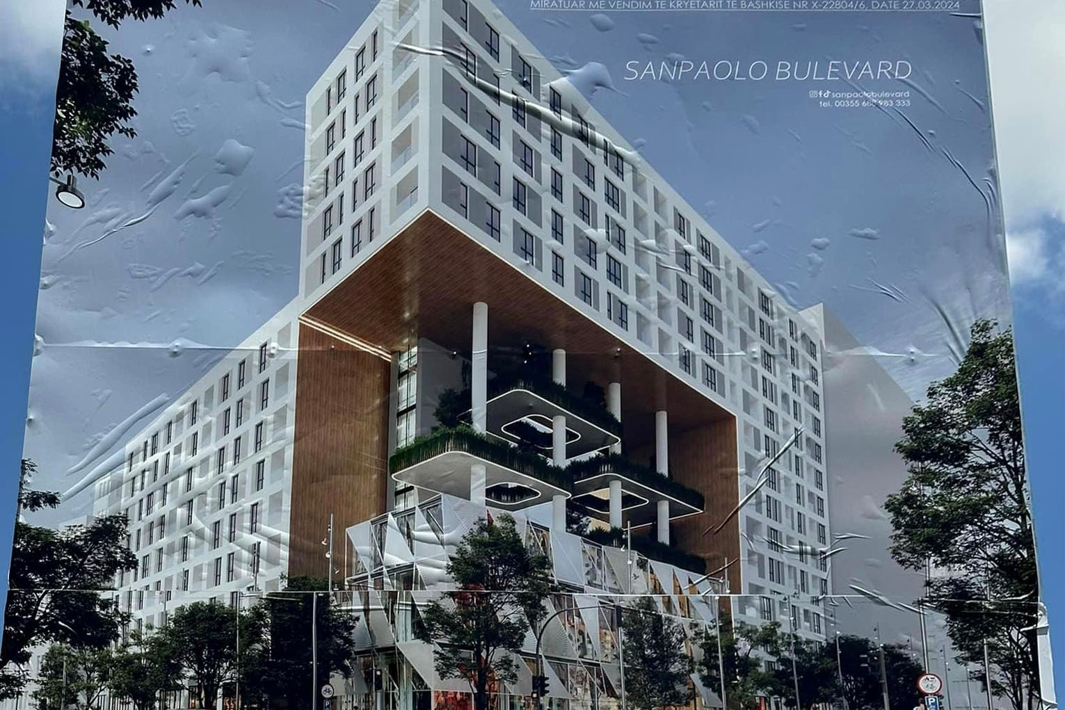Projekti Sanpaolo Boulevard Godinbe banimi dhe sherbime me parkim nentoke, Bulevardi i Ri Tirane